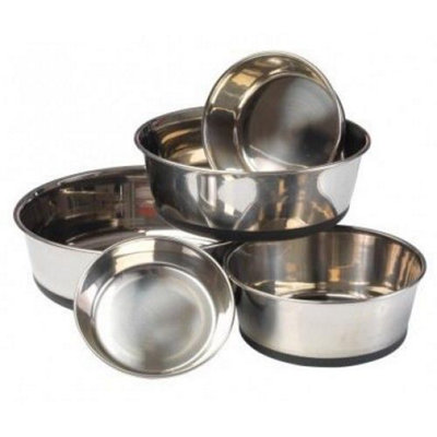 House Of Paws Stainless Steel Dog Bowl Silver (M) from B&Q