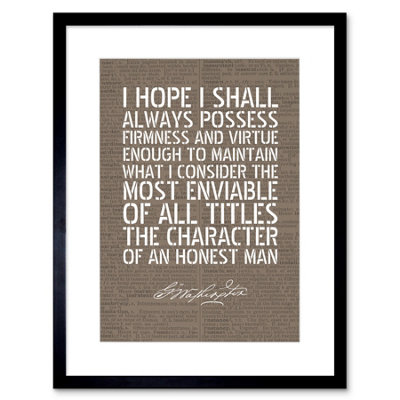 Artery8 Wall Art Print Dictionary Page Quote George Washington Firmness And Virtue Artwork Framed 9X7 Inch from B&Q