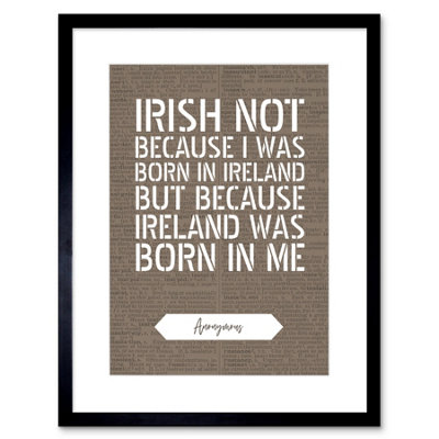 B&Q -  Wall Art Print Dictionary Page Quote St Patricks Day Ireland Irish Artwork Framed 9X7 Inch