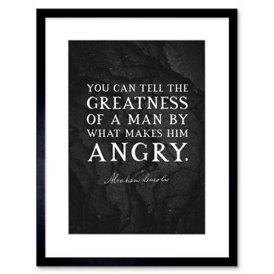 Artery8 Wall Art Print Slate Quote Abraham Lincoln Greatness Artwork Framed 9X7 Inch from B&Q