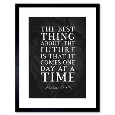 Artery8 Wall Art Print Slate Quote Abraham Lincoln The Future Artwork Framed 9X7 Inch from B&Q