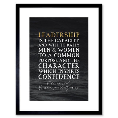 Artery8 Wall Art Print Slate Quote Field Marshal Bernard Law Montgomery Leadership Artwork Framed 9X7 Inch from B&Q