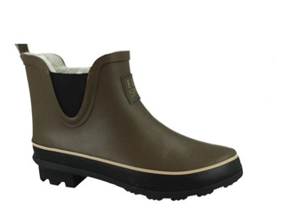 Waterproof Ankle Rain Boots With Faux Fur Lining from B&Q