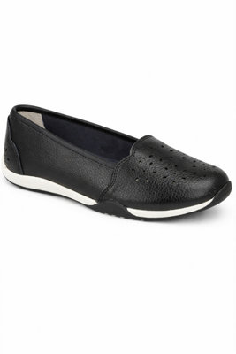 Black Laser Cut Faux Leather Pumps from B&Q