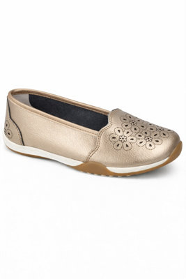 Bronze Laser Cut Faux Leather Pumps from B&Q