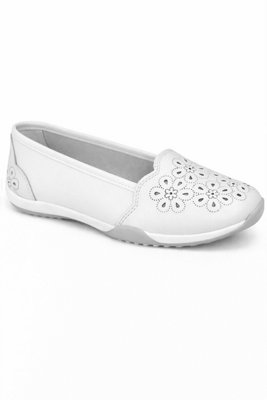 White Laser Cut Faux Leather Pumps from B&Q