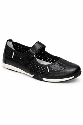 Black Touch Fastening Perforated Comfort Shoe from B&Q