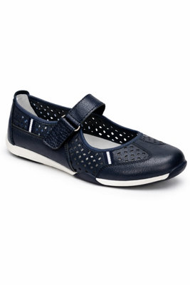 Navy Touch Fastening Perforated Comfort Shoe from B&Q