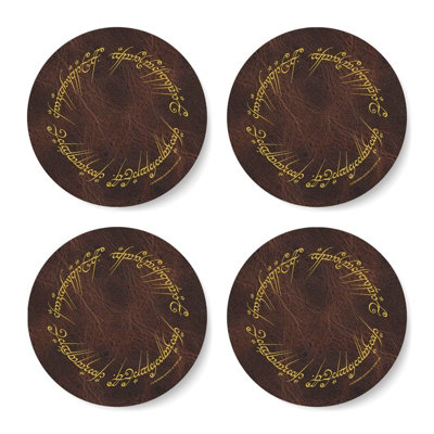 Zavvi Elvish Script Corkbacked Coaster Set B&Q
