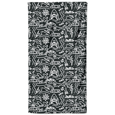 Zavvi Jaws Doodle Pattern Beach Towel B&Q
