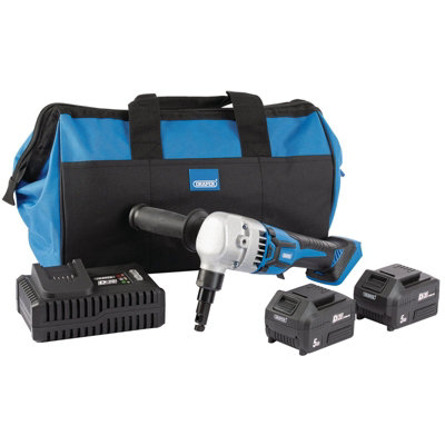 Draper Tools Draper D20 20V Brushless Nibbler With Batteries Fast Charger And Bag - Image 11