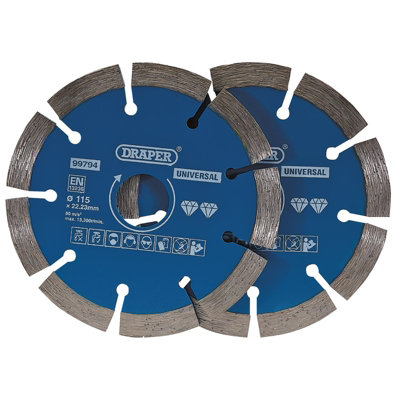 Draper Segmented Diamond Blade, 115Mm (Pack Of 2) 99794