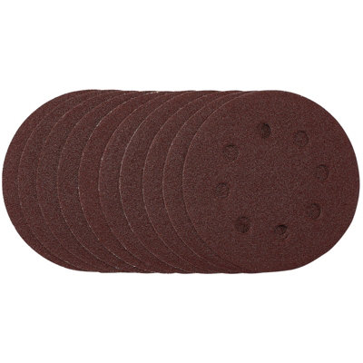 Draper Sanding Discs, 115Mm, 80 Grit, Hook & Loop (Pack Of 10) 53499 Grain