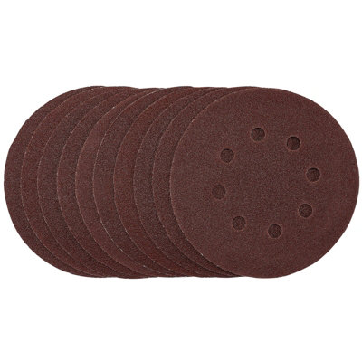 Draper Punched Sanding Discs, 125Mm, Hook & Loop, 80 Grit, (Pack Of 10) 54755 Grain