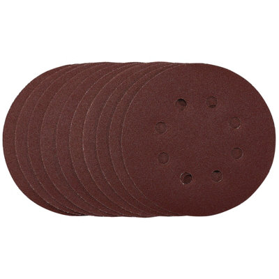 Draper Punched Sanding Discs, 125Mm, Hook & Loop, 120 Grit, (Pack Of 10) 54756 Grain