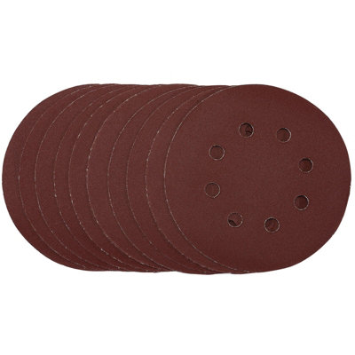 Draper Punched Sanding Discs, 125Mm, Hook & Loop, 240 Grit, (Pack Of 10) 54758 Grain