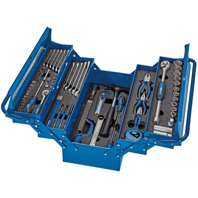 Draper Expert 90 Piece Tool Kit With Cantilever Steel Toolbox 2 Ratchets Hammer Pliers Spanners Screwdrivers And Sockets from B&Q