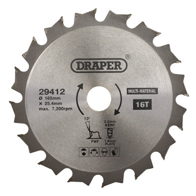Draper  Tct Multi-Purpose Circular Saw Blade185 X 25.4mm16T  29412 from B&Q