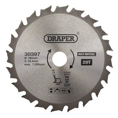 Draper  Tct Multi-Purpose Circular Saw Blade185 X 25.4mm20T  30397 from B&Q