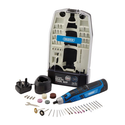 Draper 12V Rotary Multi-Tool Kit1 X 1.5Ah Battery1 X Fast Charger (50 Piece) 70298 from B&Q