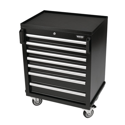 Draper Bunker Modular Mobile Cabinet, 7 Drawer, 646Mm 29779 Black