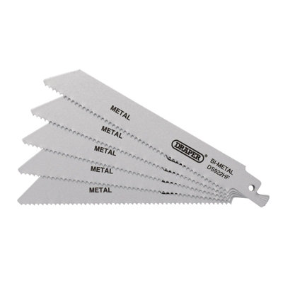 Draper Bi-Metal Reciprocating Saw Blades For Metal, 150Mm, 10Tpi (Pack Of 5) 43460