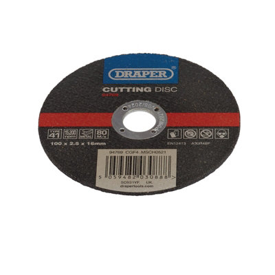 Draper  Metal Cutting Disc100 X 2.5 X 16mm 94769 from B&Q