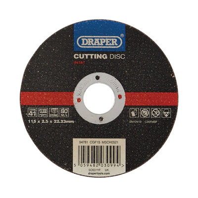 Draper  Flat Stone Cutting Disc115 X 2.5 X 22.23mm 94781 from B&Q