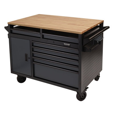 Draper Bunker Multi-Functional Workbench Roller Tool Cabinet14 Drawer48"Grey 08251 from B&Q