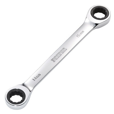 Draper Tools Hi-Torq Metric Double Ratchet Ring Spanner14 X 15mm from B&Q
