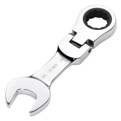 Draper Tools Hi-Torq Metric Stubby Flexible Head Ratchet Combination Spanner, 19Mm