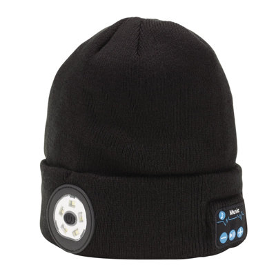 Draper  Smart Wireless Rechargeable Beanie With Led Head Torch And Usb Charging CableBlackOne Size 28346 from B&Q