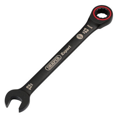 B&Q -  Tools Expert Hi-Torq Metric Ratchet Combination Spanner12mmBlack