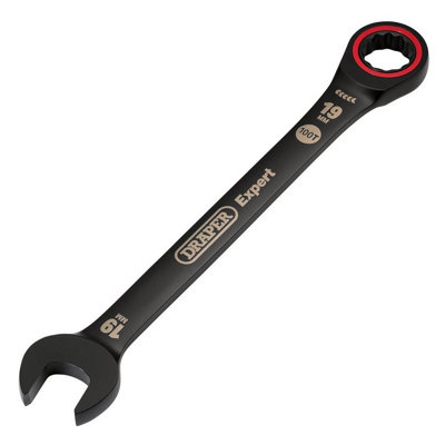 B&Q -  Tools Expert Hi-Torq Metric Ratchet Combination Spanner19mmBlack