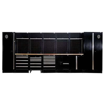Draper Bunker Modular Storage Combo With Hardwood Worktop (25 Piece) 04390 from B&Q