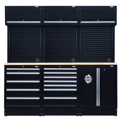 Draper Bunker Modular Storage Combo With Hardwood Worktop (14 Piece) 04411 from B&Q