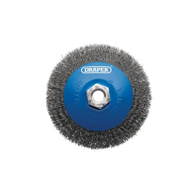 B&Q -  Steel Bevelled Crimped Wire Wheel Brush115mmM14 08065