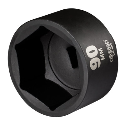 Draper Hi-Torq Impact Socket, 1" Square Drive, 90Mm - 08507 - 6-Point Cr-Mo Steel 08507 Black