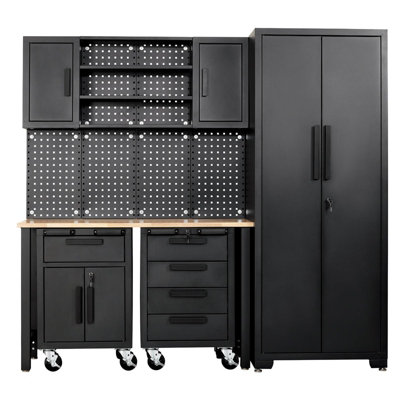 Draper Single Garage Workstation With Roller Cabinets from B&Q