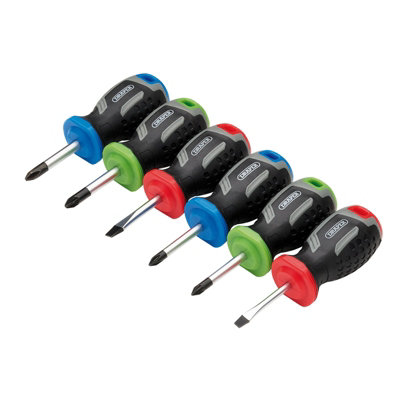 Draper Black 6 Piece Soft Grip Stubby Screwdriver Set - Image 11