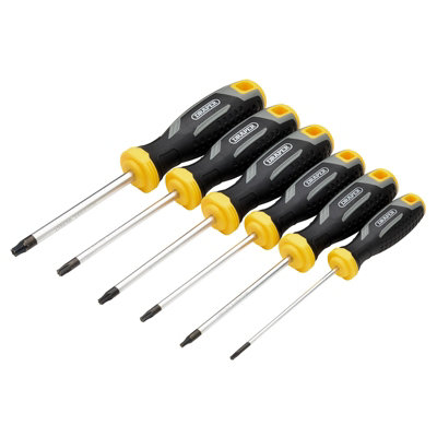 Draper Black/White 6 Piece Soft Grip Security Torx Screwdriver Set - Image 10