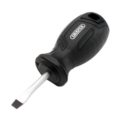 Draper Slotted Hard Grip Screwdriver, 5.5 X 38Mm 13527 Black