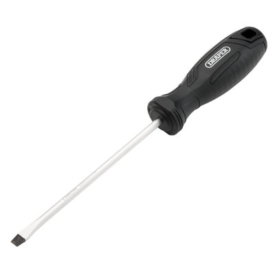 Draper Slotted Hard Grip Screwdriver, 5.5 X 125Mm 13536 Black
