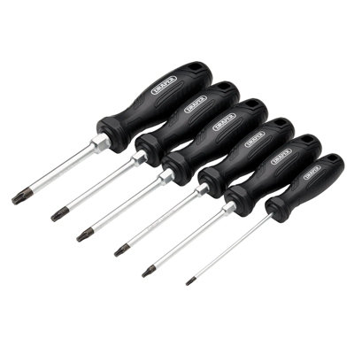 Draper Tx-Star Hard Grip Screwdriver Set (6 Piece) 13585 Black