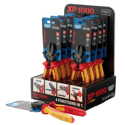 B&Q -  13616 Xp1000 Counter Top Display Of Vde 180mm 4-In-1 Tethered Combination Cutters (10 Piece)