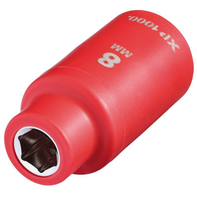 Draper Expert Xp1000 Vde 8mm Socket 3/8" Drive Chrome Vanadium Insulated 1000V from B&Q