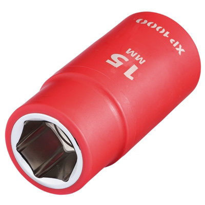Draper Expert Xp1000 Vde 15mm Socket 1/2" Drive Chrome Vanadium Insulated 1000V from B&Q