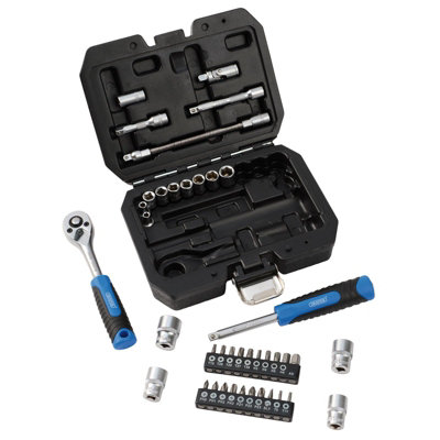 Draper Hi-Torq 40Pc Metric Socket & Bit Set 1/4" Drive Chrome Vanadium Ratchet Case from B&Q