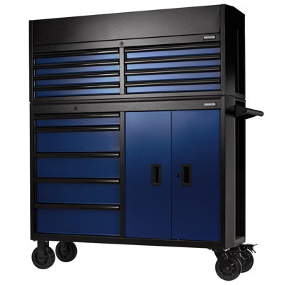 Draper Bunker Combined Roller Cabinet And Tool Chest, 13 Drawer, 52", 24254 Blue