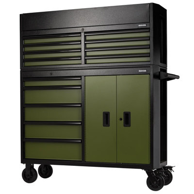 Draper Bunker Combined Roller Cabinet And Tool Chest13 Drawer52"Green 24255 from B&Q